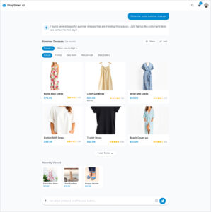 Dynamic Product List High-Fi AI shop example