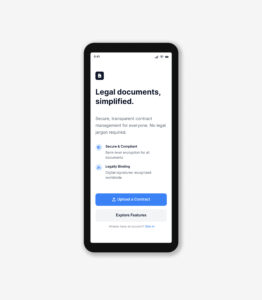 legal docs login screen